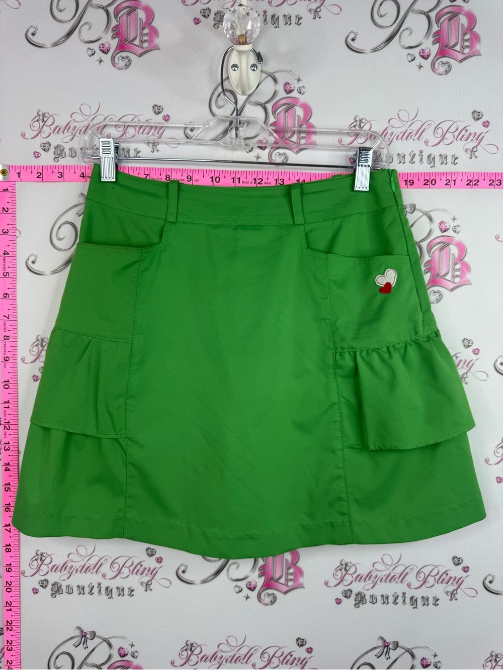 1988 vintage skirt Green Women’s Tiered Pocket Skirt vintage year 1988
